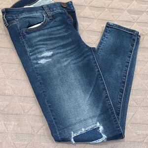 American Eagle Outfitters Distressed Blue Skinny Jeans